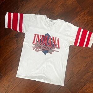 Vintage 90s Indiana Hoosiers Logo 7 Striped Sleeve Jersey Tee – Made in USA